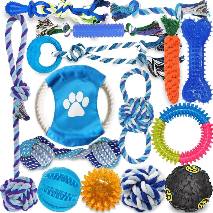 Hign-concerned 15Pack Interactive Dog Toys For Chew And Teething