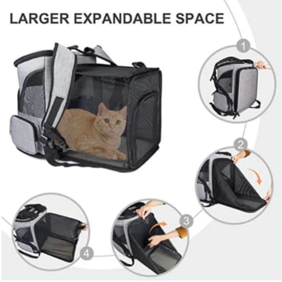 Expandable Cat Carrier Backpack For Pets Airline Approved