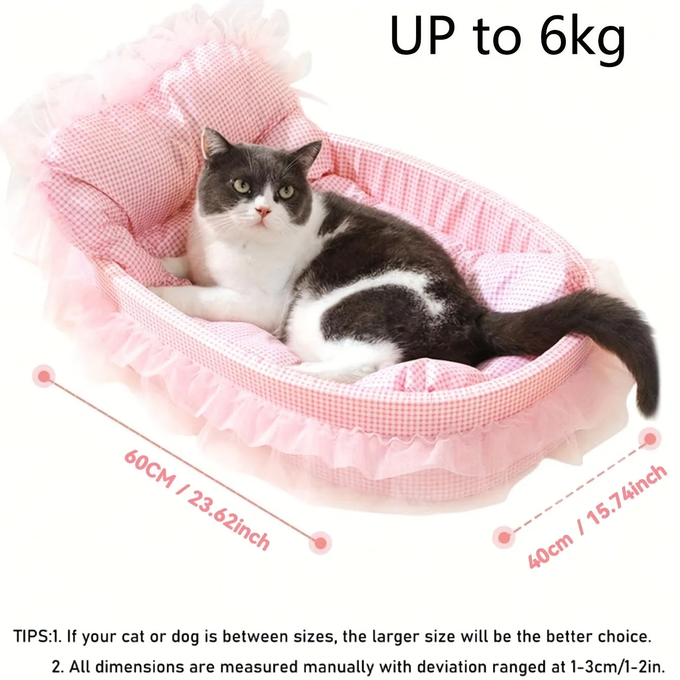 Cute Lace Trimmed Pet Princess Bed For Dogs And Cats