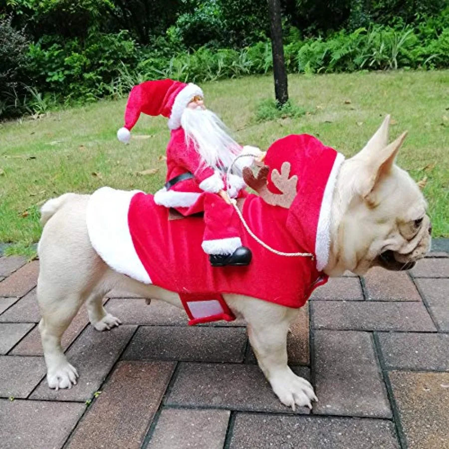 Santa Dog Costume Christmas Pet Outfit for Small Dogs Cats