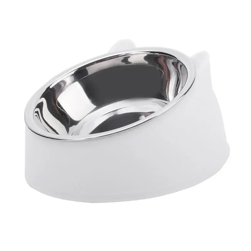 Stainless Steel Cat Feeding Bowl With Inclined Design For Cats
