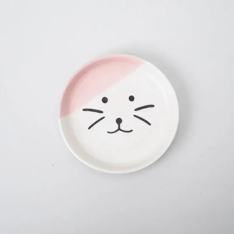 Hign-concerned Ceramic Cat Bowl High-Foot Neck Guard Food Bowl