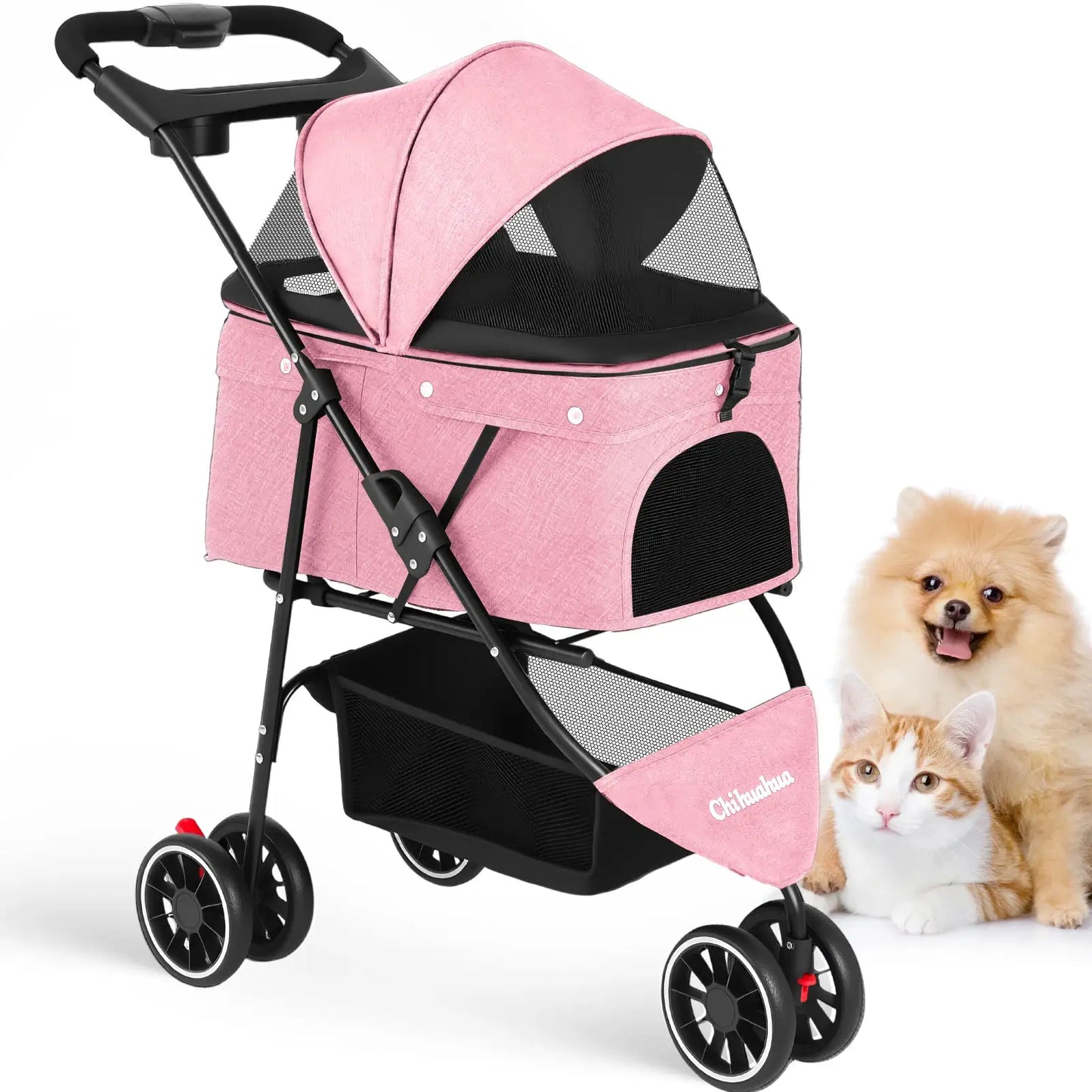 Chihuahua Pet Stroller for Dogs and Cats Portable Foldable Carrier by Furtastic Pet Essentials