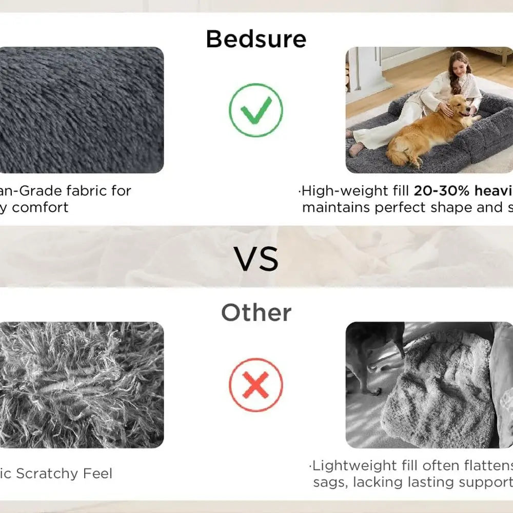 Foldable Human Dog Bed 2 In 1 With Supportive Bolster