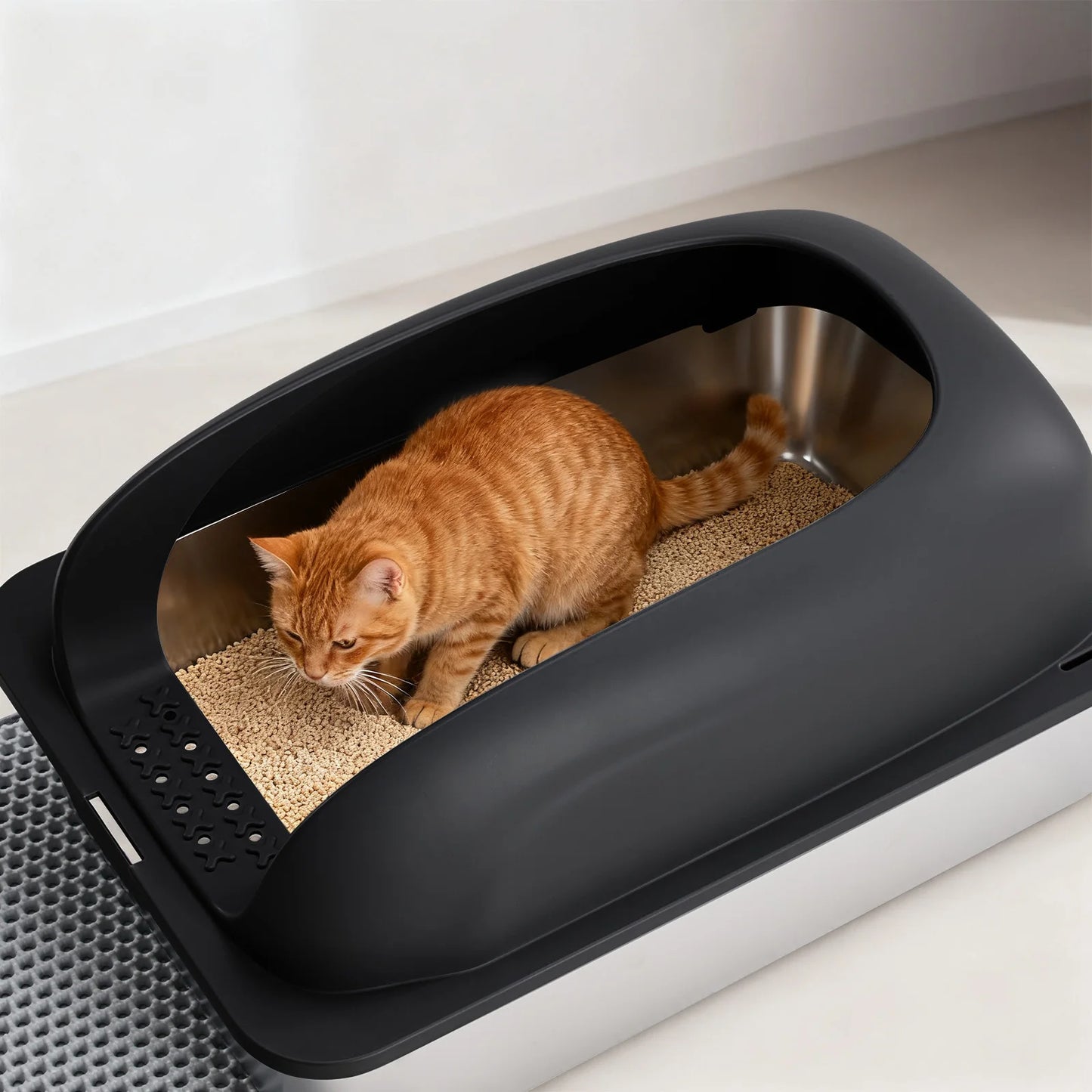 Stainless Steel Cat Litter Box With Lid And Scoop Included