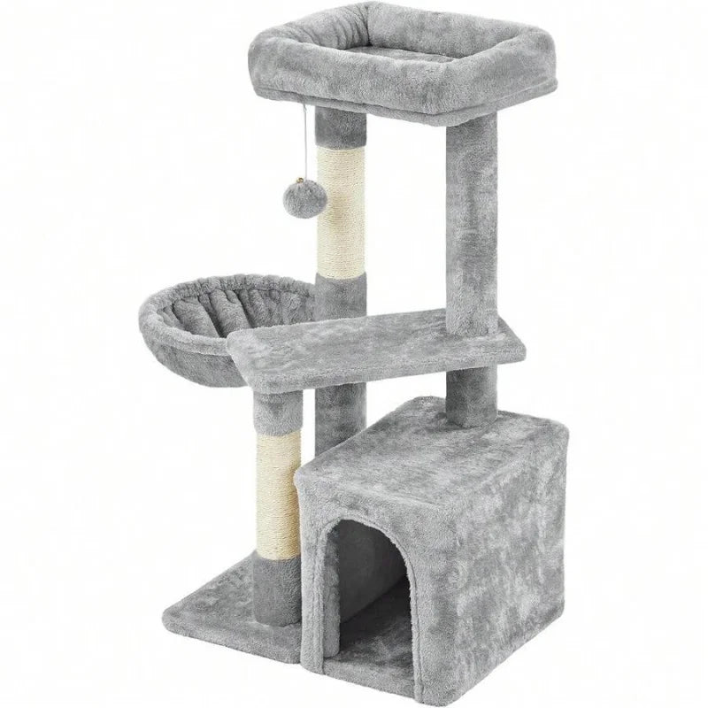 Cat Tree With Condo Platform And Basket For Indoor Cats