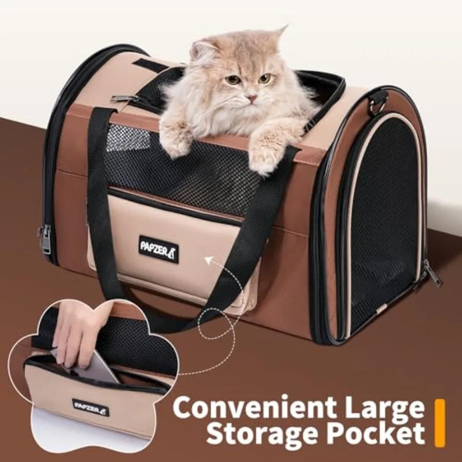 Breathable Collapsible Pet Carrier Backpack for Cats and Small Dogs