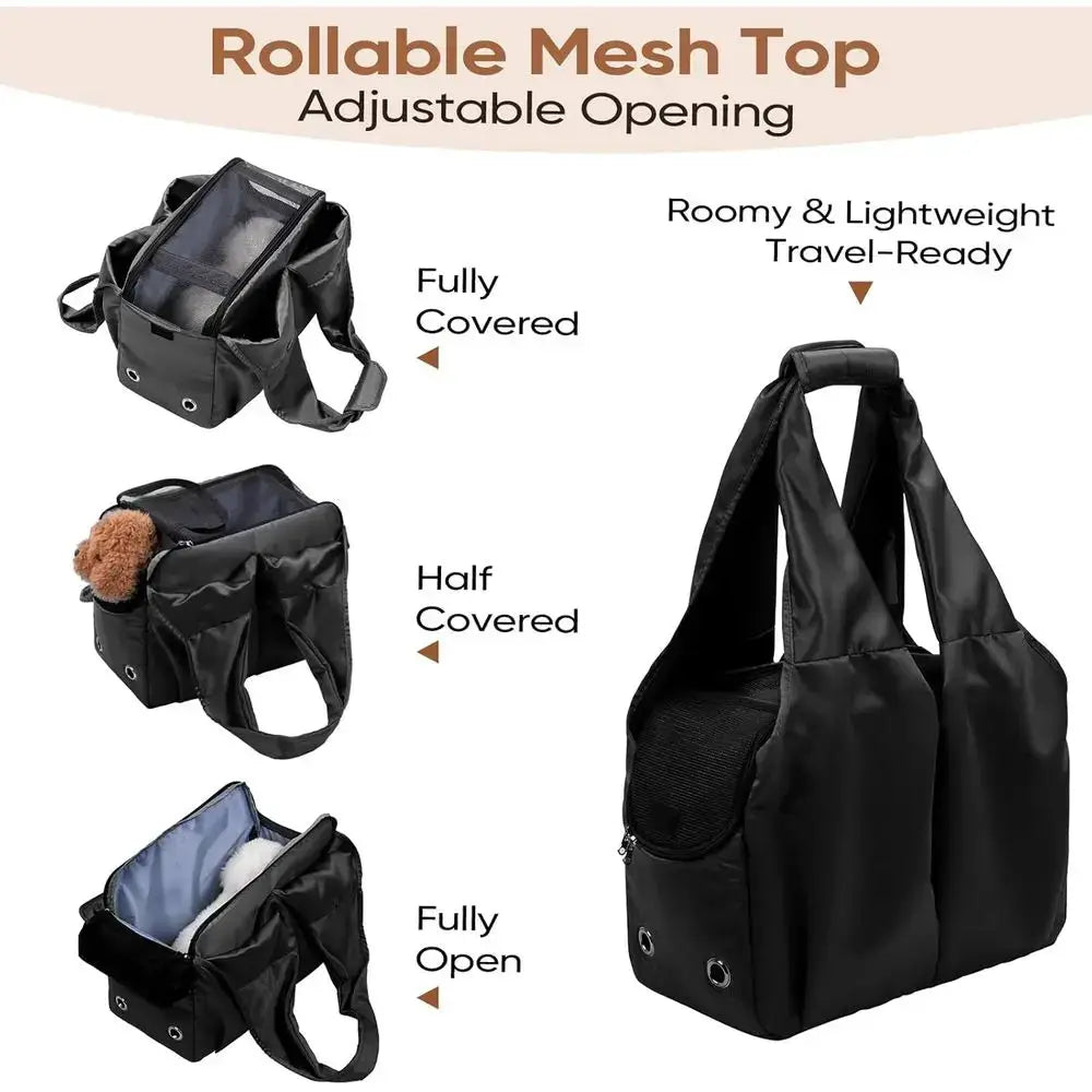 Dog Purse Carrier for Small Dogs, Cats, and Puppies – Soft-Sided Travel Pet Tote Bag with 4 Large Pockets, Foldable, Lightweight by Furtastic Pet Essentials