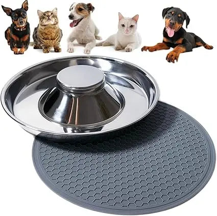 Hign-concerned Stainless Steel Puppy Weaning Bowls With Non Slip Mat