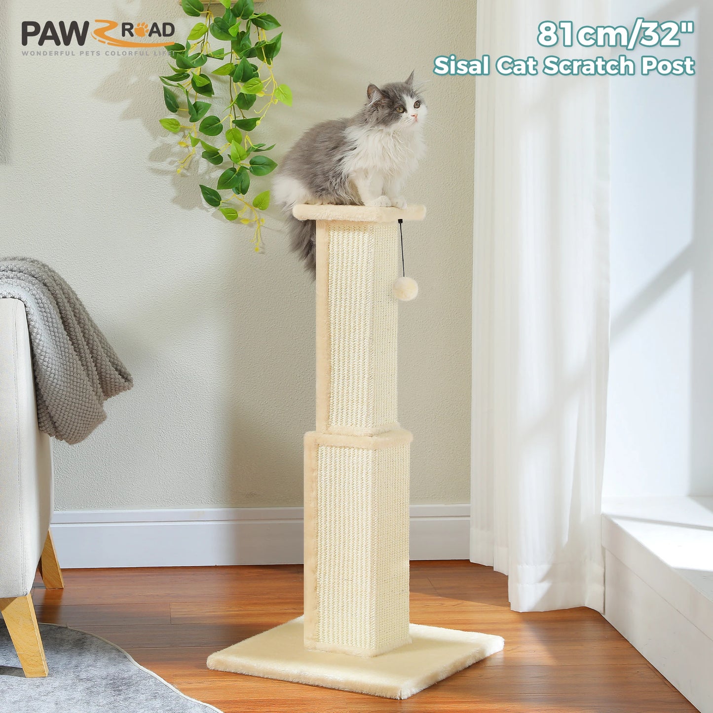 PAWZ Road Cat Scratching Post Indoor Tall Scratching Toy