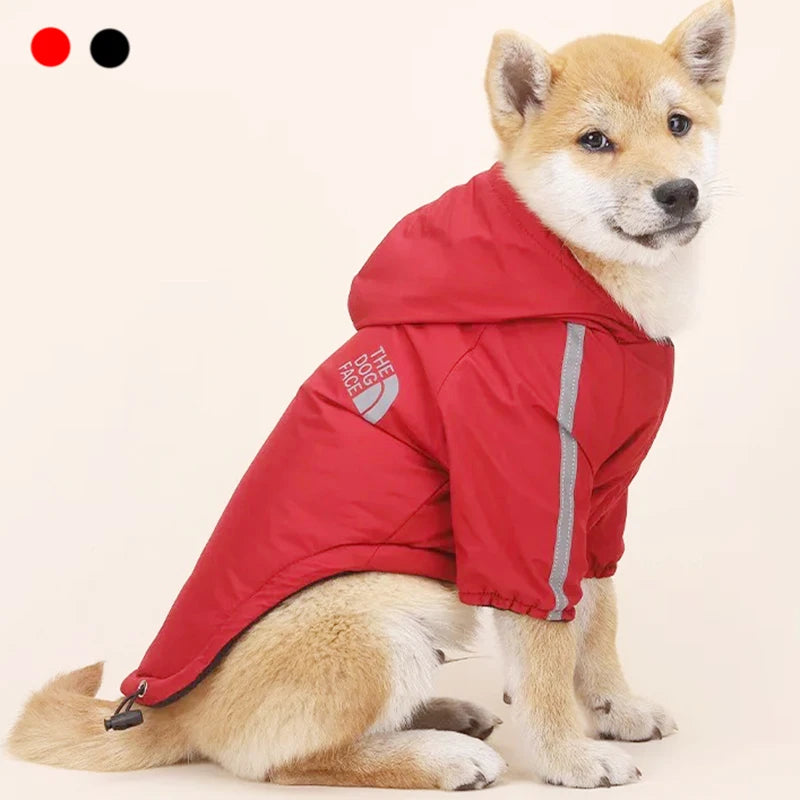 Choice Dog Waterproof Coat With Reflective Hoodie Face Print