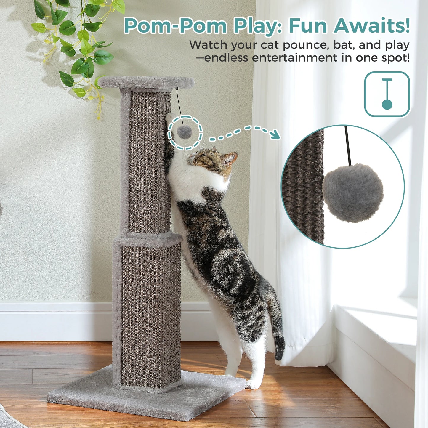 PAWZ Road Cat Scratching Post Indoor Tall Scratching Toy
