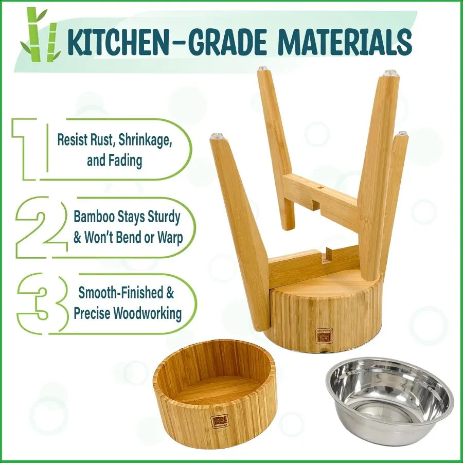 Hign-Concerned Stainless Steel Elevated Dog Bowls Raised Feeder