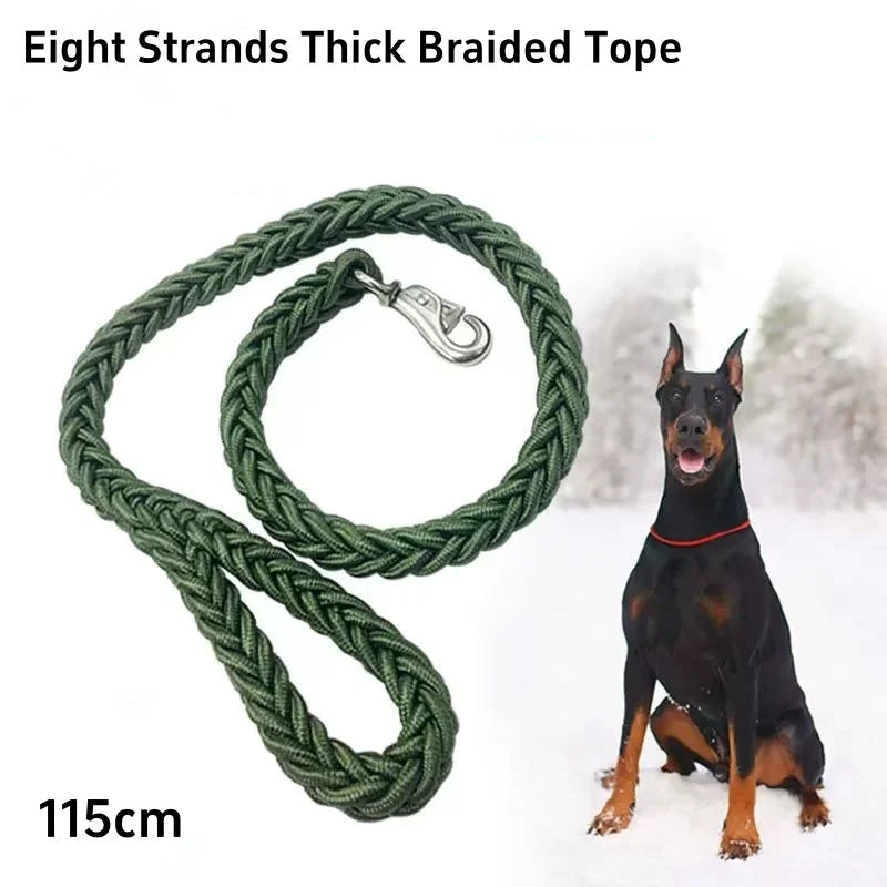 Nylon Braided Dog Leash For Large Breeds Traction Rope