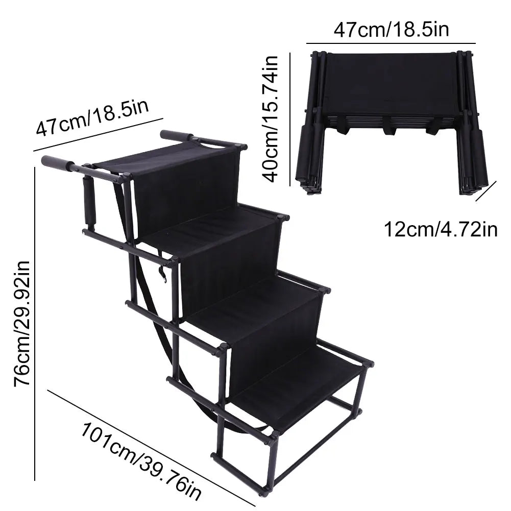 Shunmaii 4 Steps Pet Ramp Foldable Dog Cat Ladder Portable