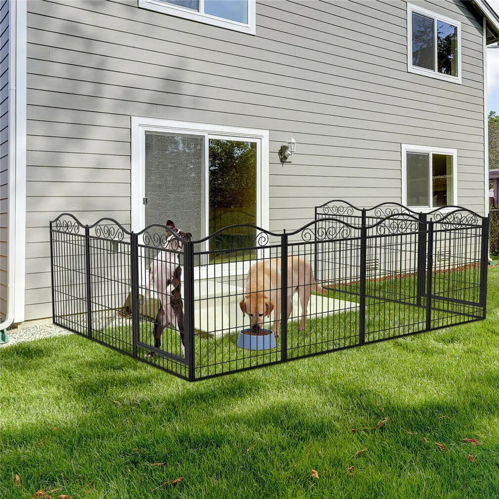 BINGOPAW Heavy Duty 8 Panel Metal Dog Playpen with Gate