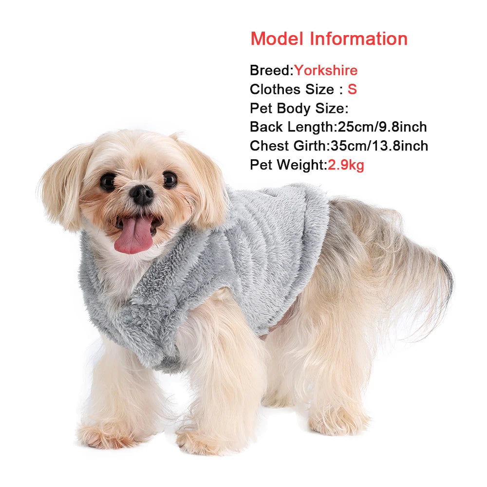 Soft Fleece Pet Hoodie Coat For Small Medium Dogs Cats