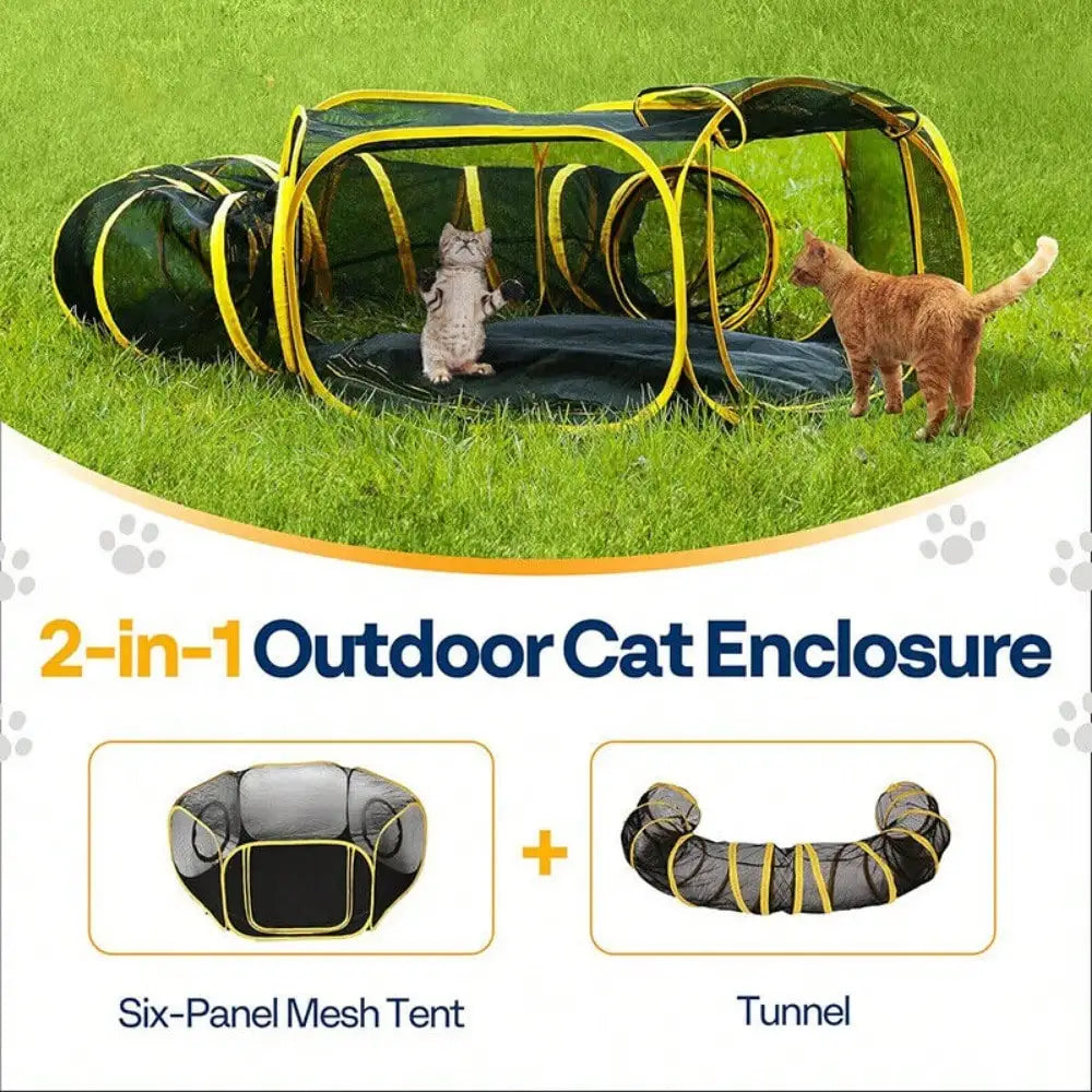 Closure Outdoor Cat Enclosure 2in1 Portable Catio With Tent