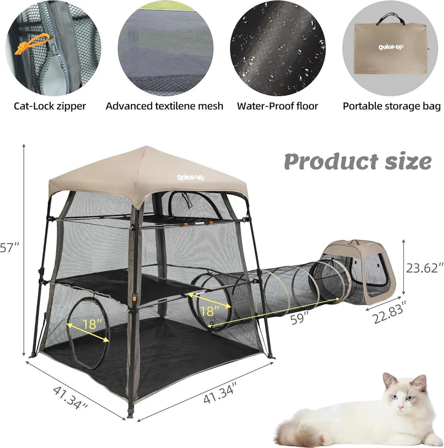 Cat Enclosure Kitten Tower Tent Indoor Outdoor Three Tier Catio