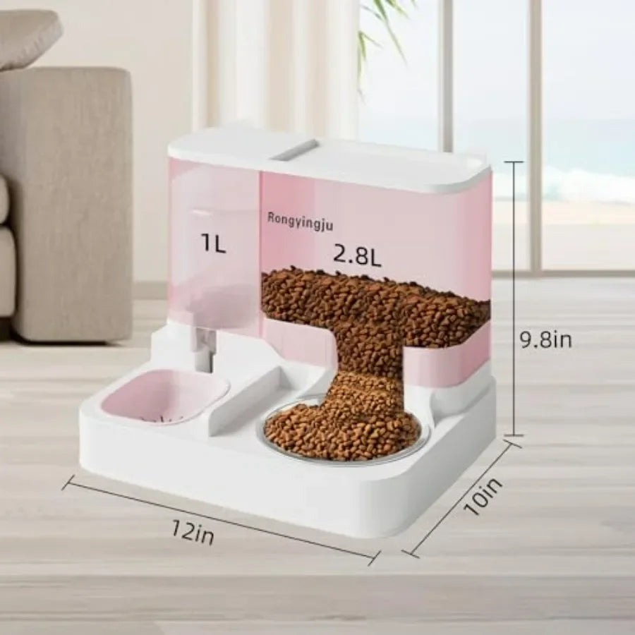 Hign-concerned Automatic Pet Feeder 2.8L Food Capacity 1L Water