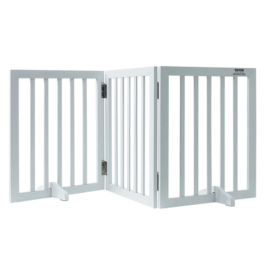SucceBuy Free Standing Dog Gate 3 Panel Foldable Barrier