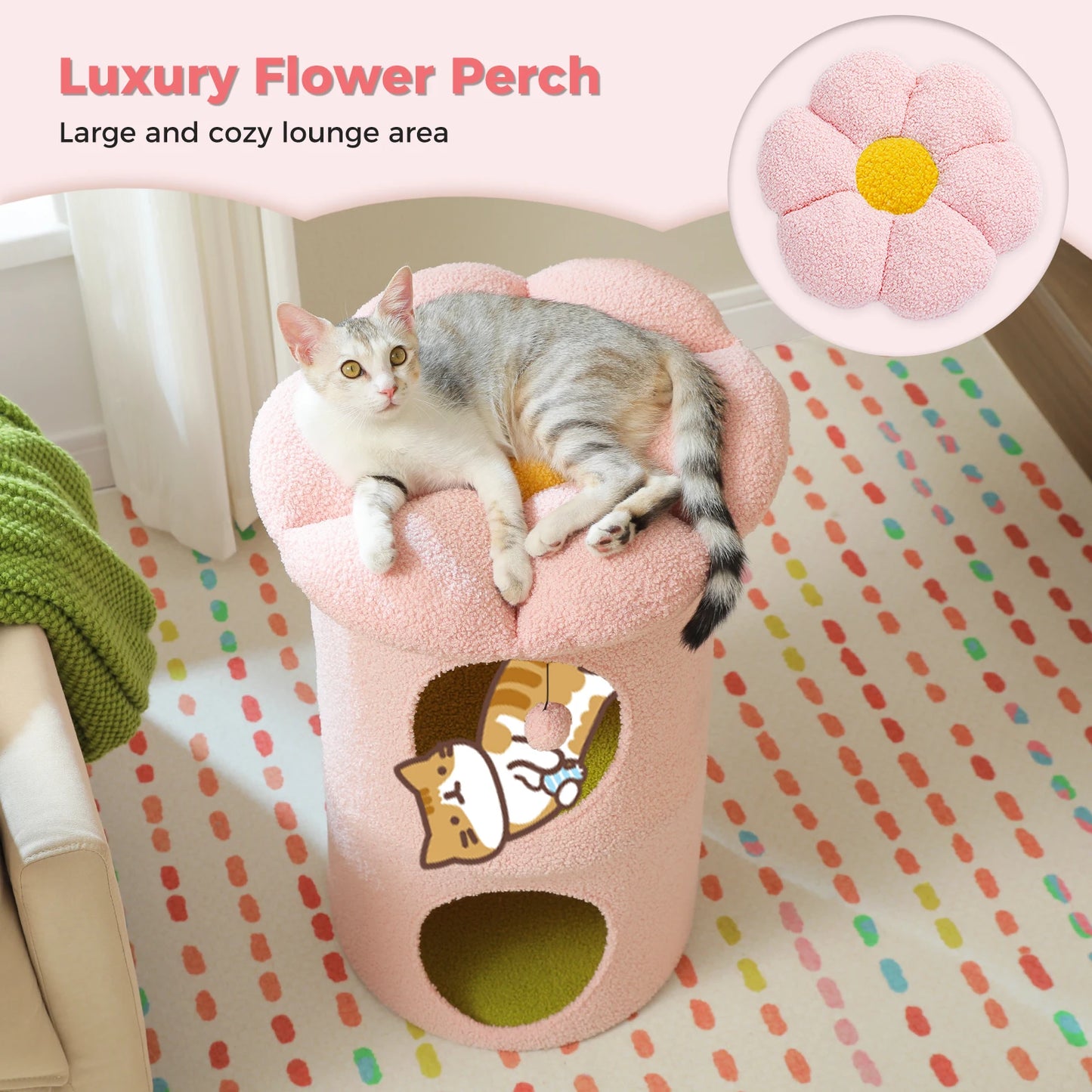 PAWZ Road Two-Story Cat House With Removable Flower Bed