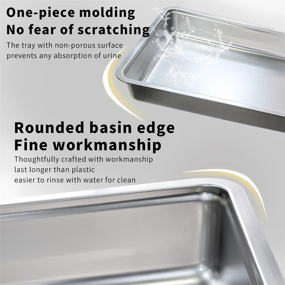 Feature Enclosed Stainless Steel Cat Litter Box Lid Top Entry