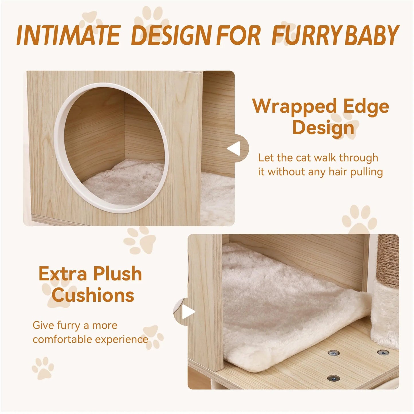 StudysetCN Cat Tree with Litter Box Enclosure and Four Tiers