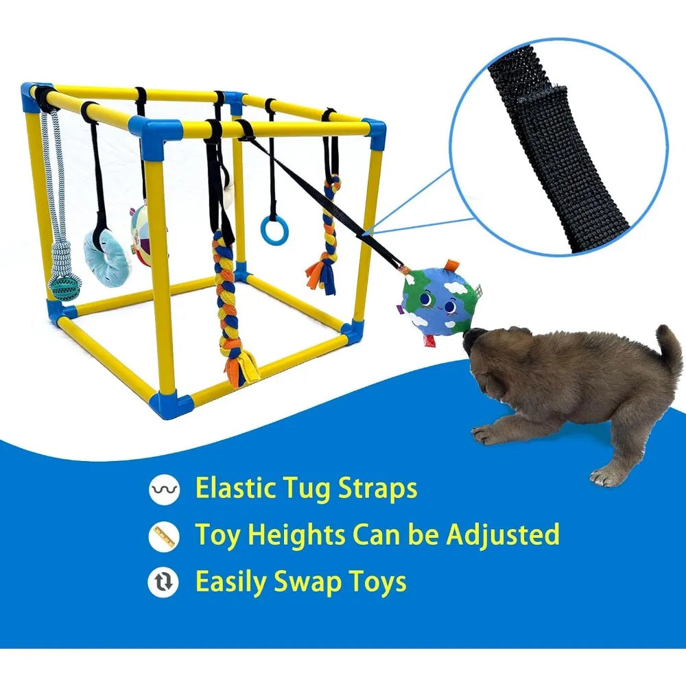 Hign-concerned Puppy Play Gym 8 Hanging Toys for Small Dogs