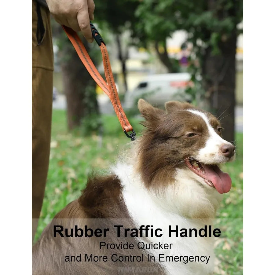Heavy Duty Dog Leash With Traffic Handle And Padded Handles