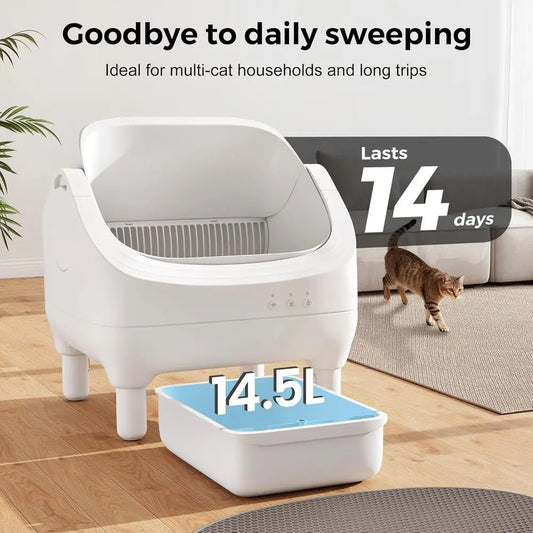 Smart Self Cleaning Litter Box With Gravity Sensor Open Top