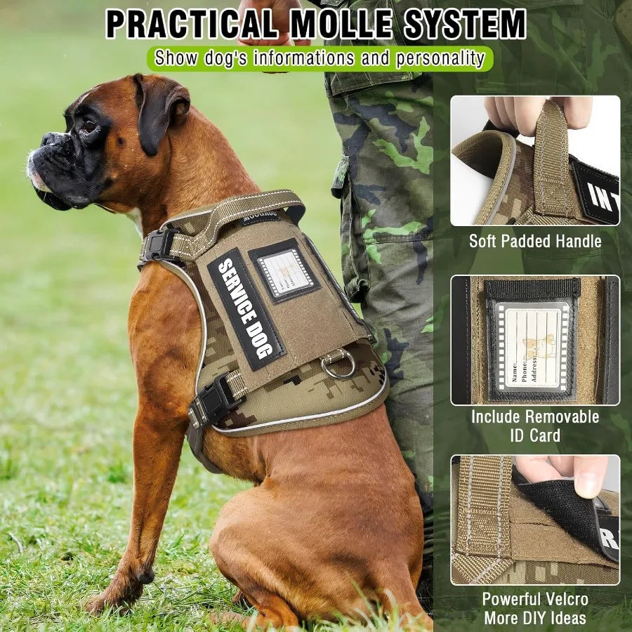 Hign Concerned Chemical Tactical Dog Harness And Reflective Leash Set