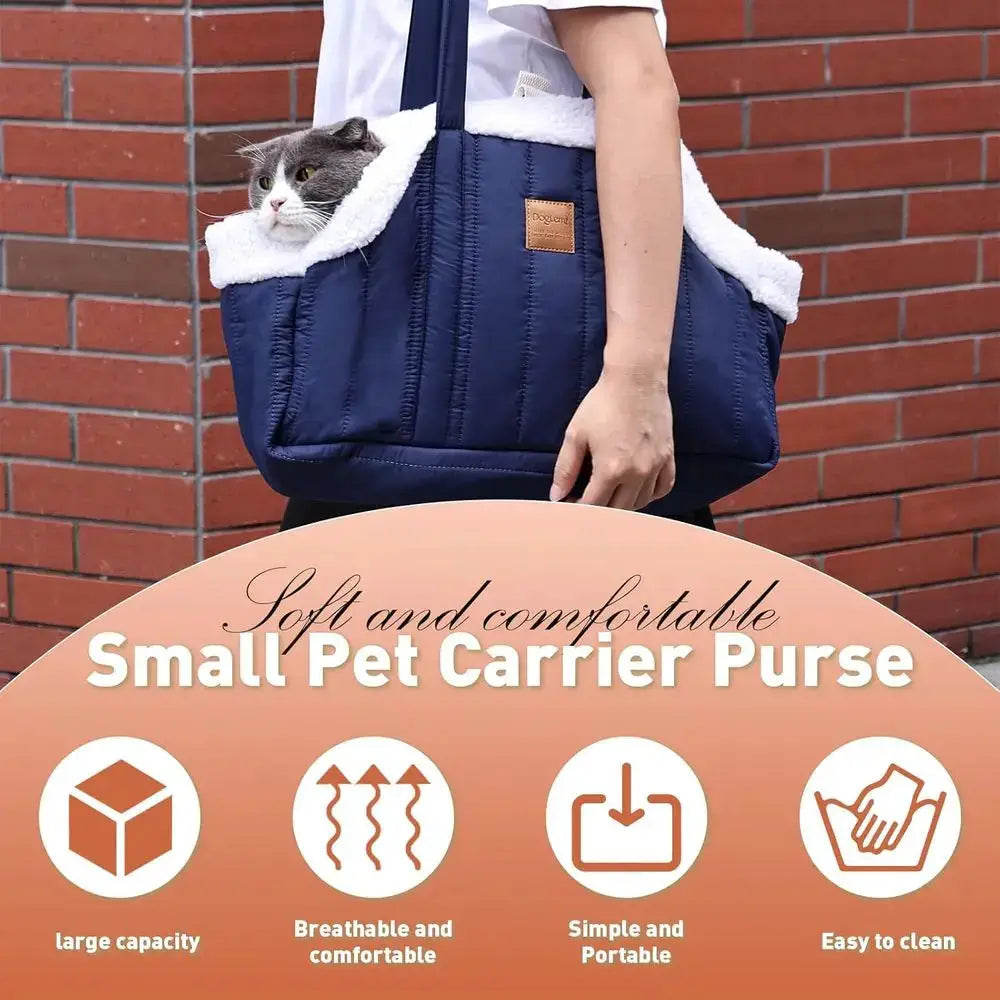 Winter Fleece Dog Carrier Purse Waterproof Tote Bag by Furtastic Pet Essentials