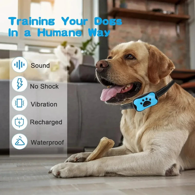 Ultrasonic Stop Barking Collar For Dogs USB Rechargeable Training Collar