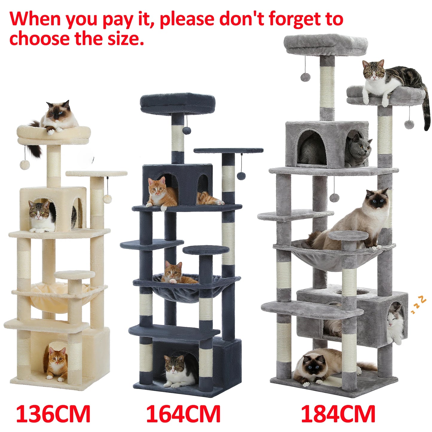 PAWZ Road Large Cat Tree Indoor Cats With Sisal Posts