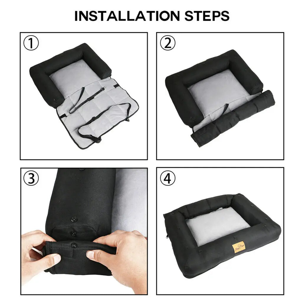 BINGOPAWCN Car Seat Bed Waterproof Pet Cushion With Removable Pad