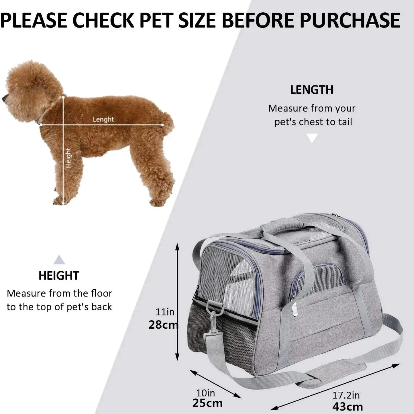 Dog Carrier Backpack With Thick Cotton Cushion Breathable Mesh