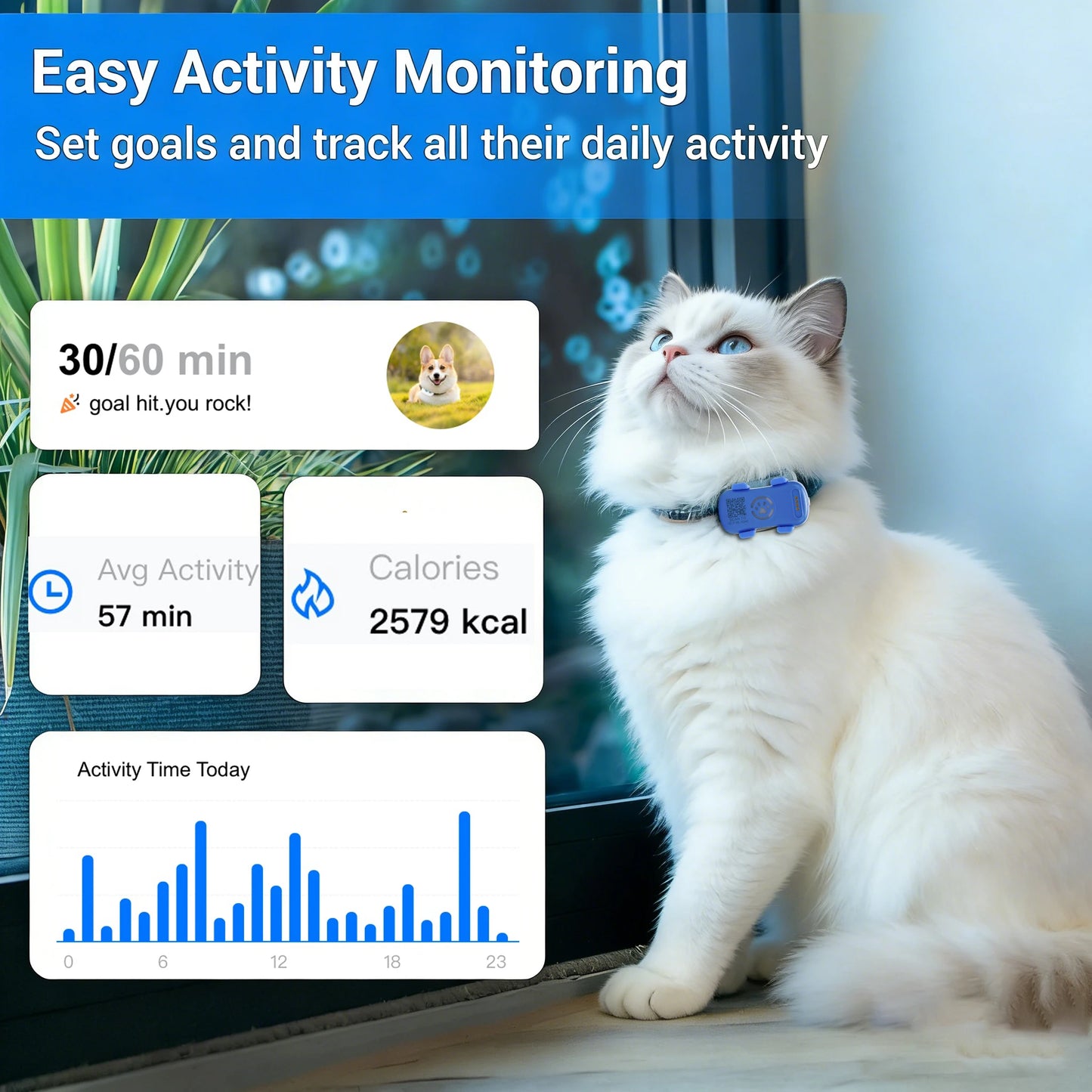 WANWAYTECH GPS Pet Tracker Real Time Tracking for Dogs Cats