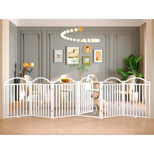 MDNGDog Door Freestanding Dog Gate With Door Walk Through