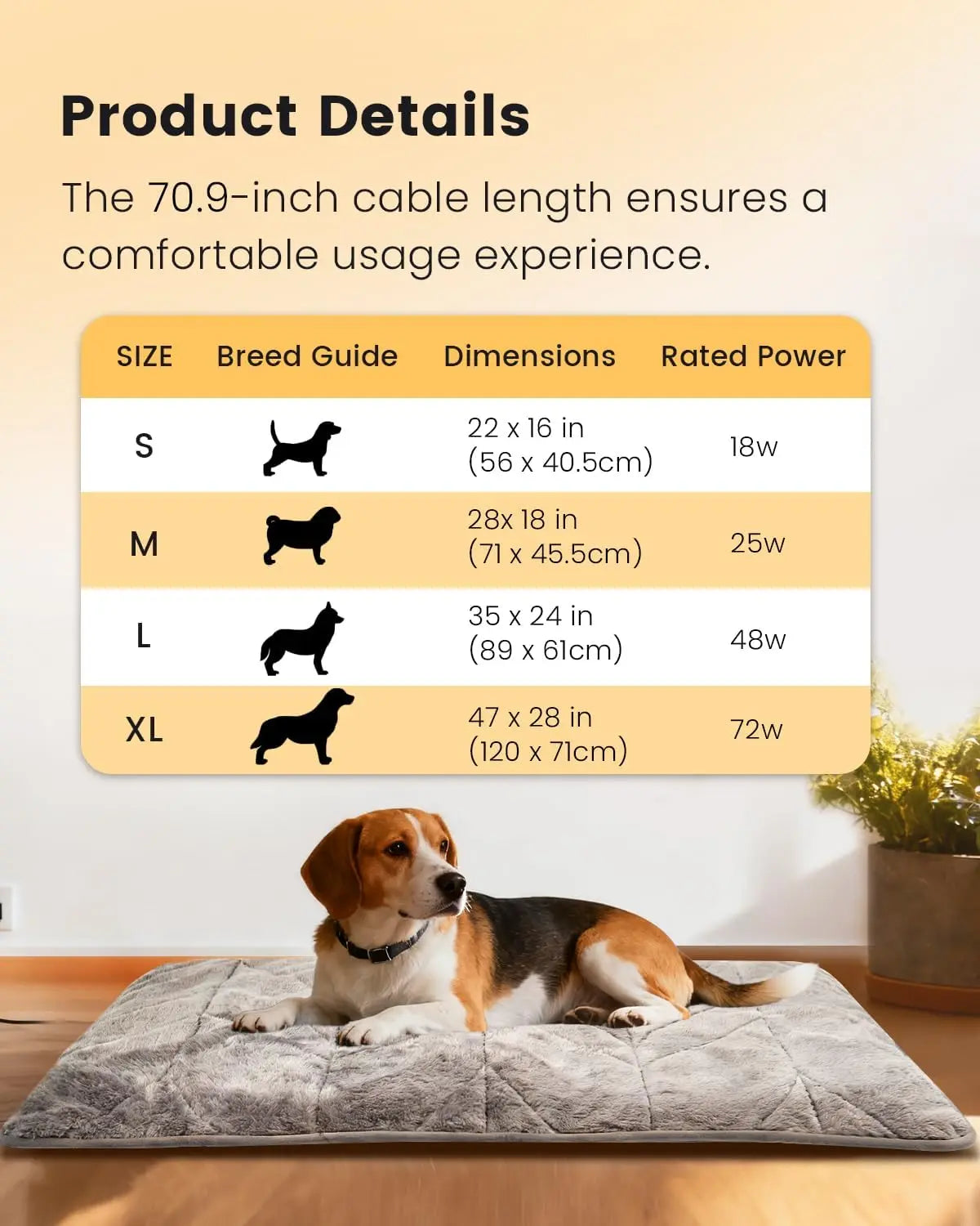 Adjustable Temperature Pet Heating Pad With Timer Waterproof Indoor