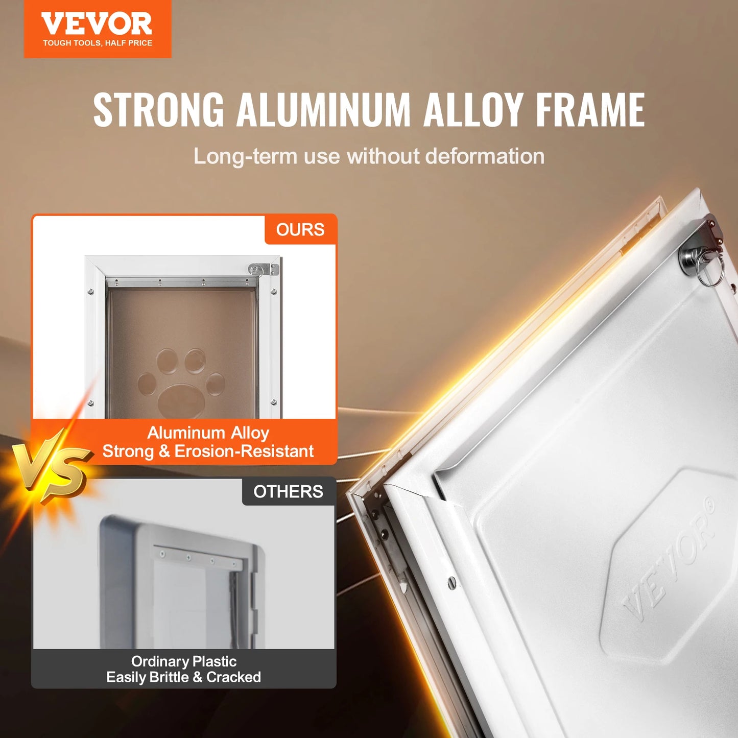 Aluminum Frame Pet Door With Locking Flap System