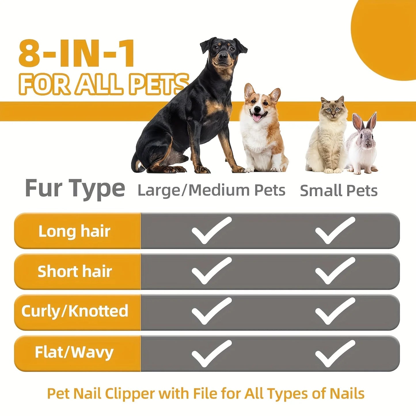 Dog Grooming Kit 8 Piece Self Cleaning Set With Clippers