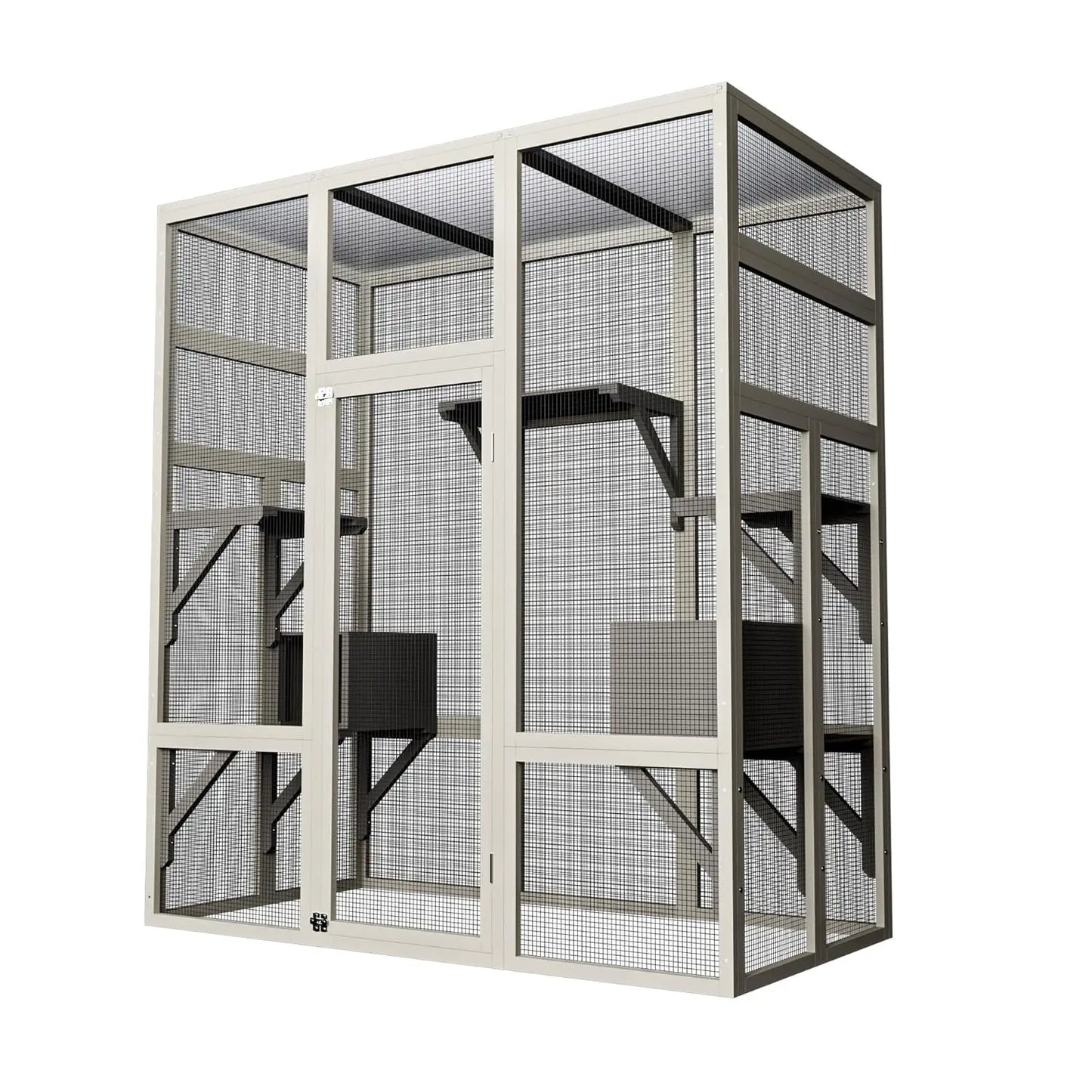 Outdoor Catio Cat Enclosure With Window Access And Walk-In Design