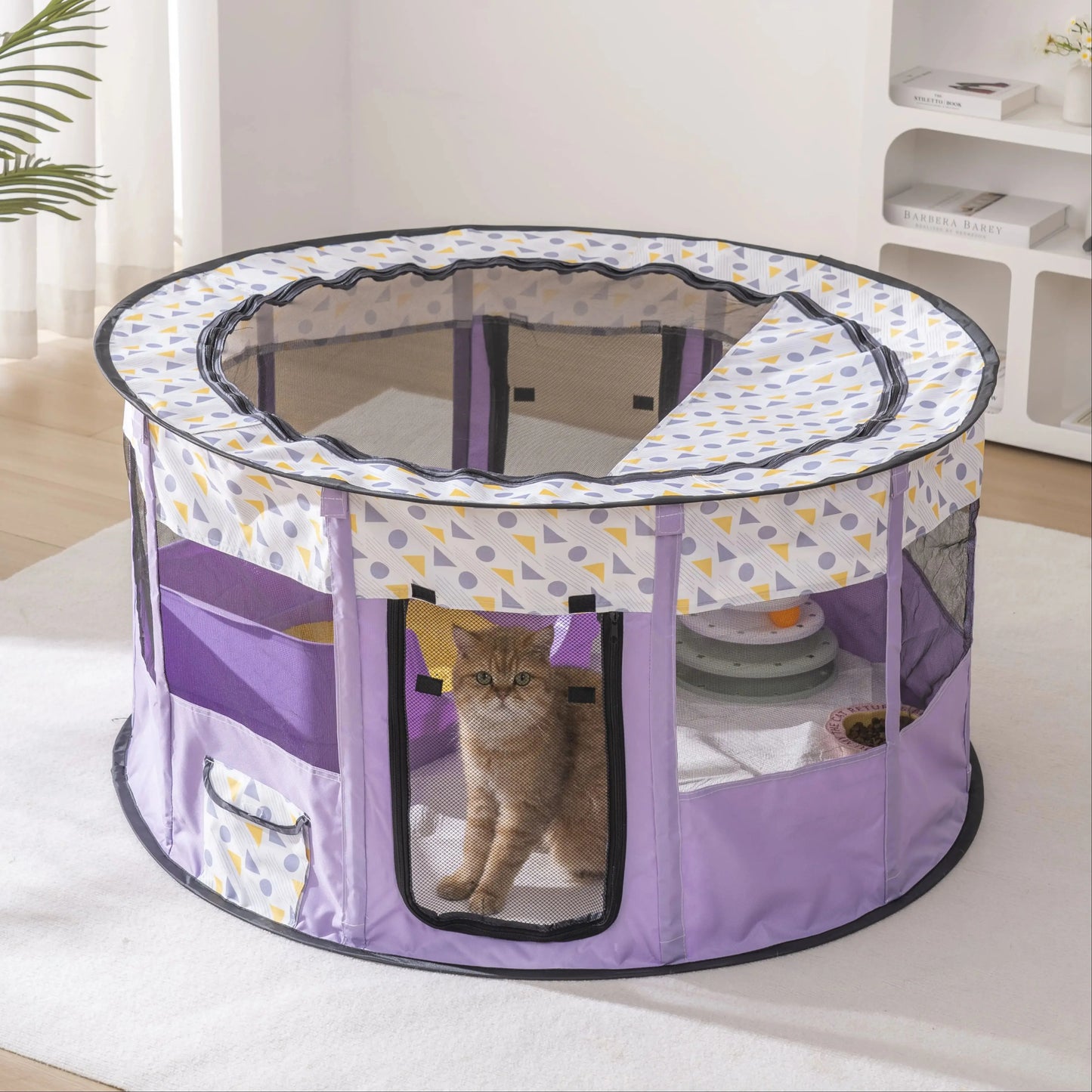 Foldable Mesh Ventilated Circular Cat Nest for Cats and Dogs