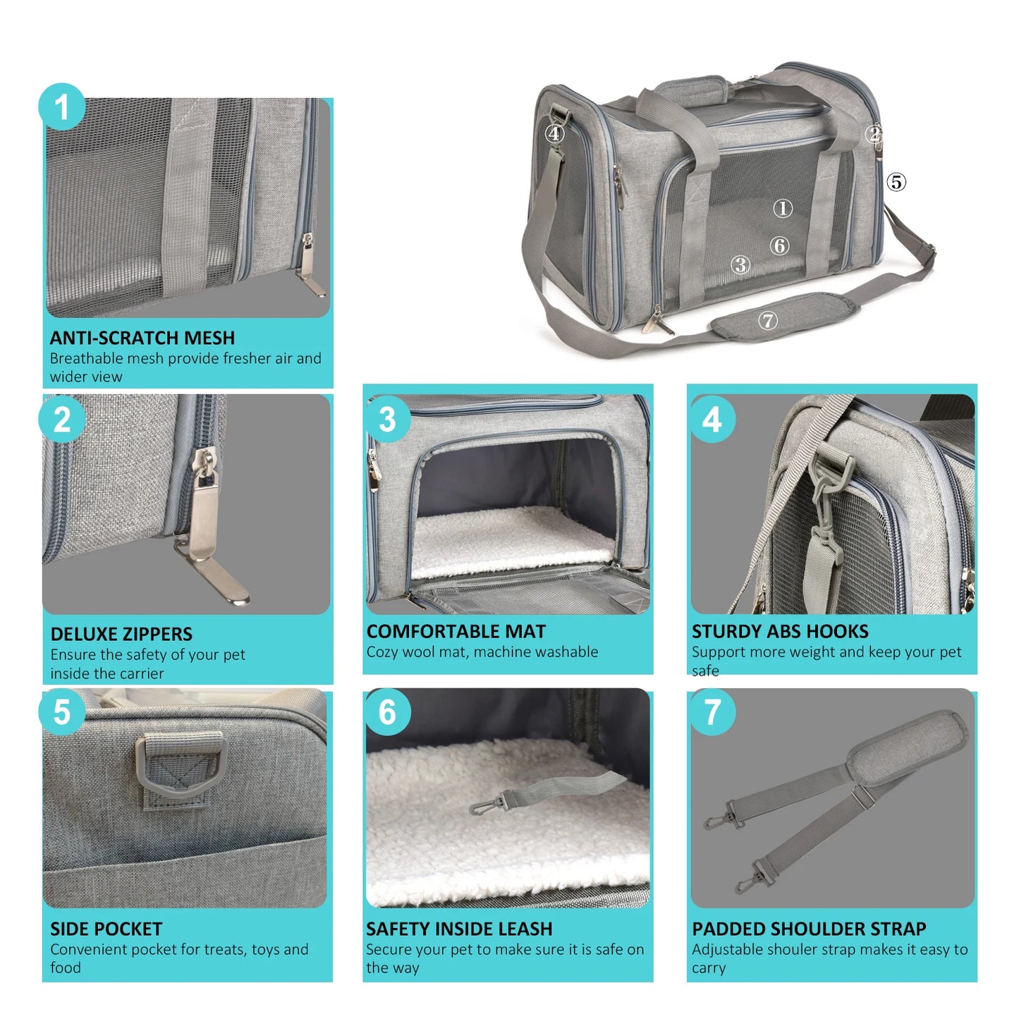 Soft Side Dog Carrier Backpack for Small Breeds Airline Approved