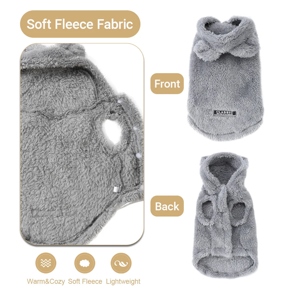 Soft Fleece Pet Hoodie Coat For Small Medium Dogs Cats