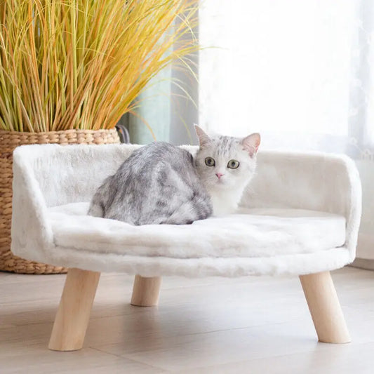 NONECN Luxury Soft Cat Bed Plush Nest with Cushion Pad