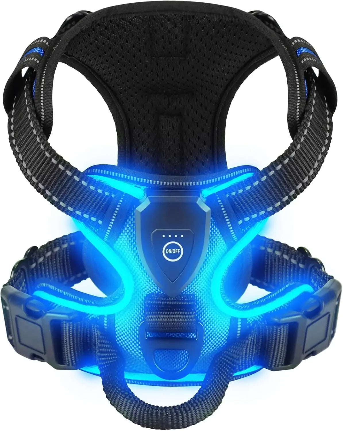 NONECN LED Glowing Dog Harness With Three Light Modes