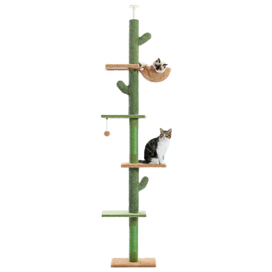 PAWZ Road Cat Tree 5 Tier Floor to Ceiling Climbing Tower Scratching Post