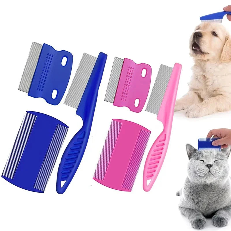 3 Piece Cat Grooming Flea Comb Set for Cats Deluxe
